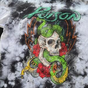 Poison XL Tie-Dye Graphic T-Shirt with Skull and Snake Design